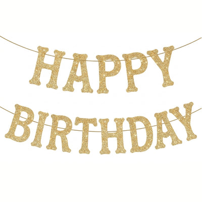 Happy Birthday Glitter Party Decoration Banner