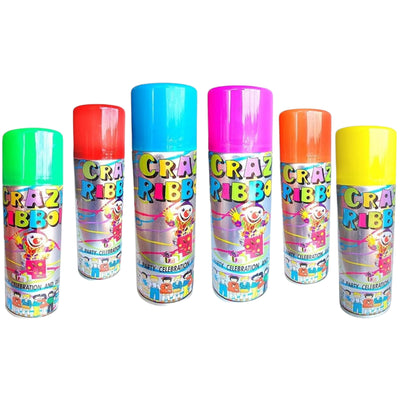 Party Celebration Ribbon Spray - Metallic Bottle - Assorted - 1 Pcs