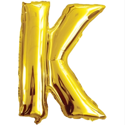 Party Decoration Alphabetic Letter K Foil Balloon - Gold Colour - 32 Inches
