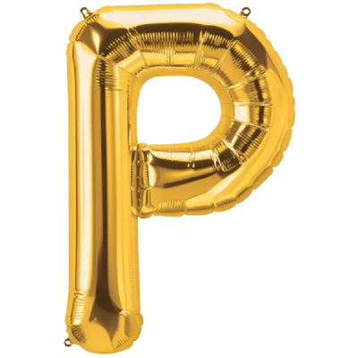 Party Decoration Alphabetic Letter P Foil Balloon - Gold Colour - 32 Inches