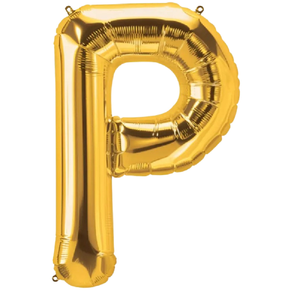Party Decoration Alphabetic Letter P Foil Balloon - Gold Colour - 32 Inches