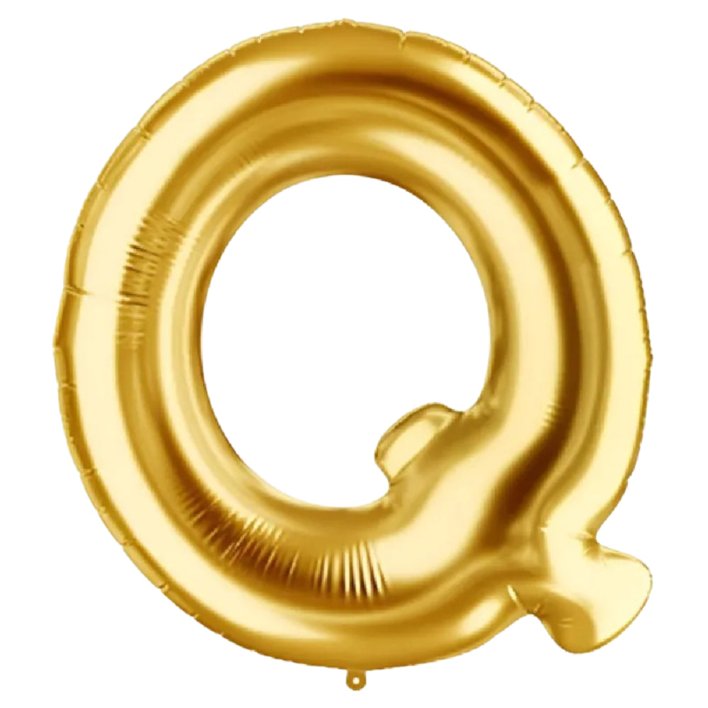 Party Decoration Alphabetic Letter Q Foil Balloon - Gold Colour - 32 Inches