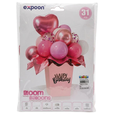Happy Birthday Bloom Balloon Kit - Pink - 31 Pcs Set