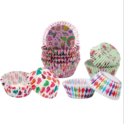 Colourful Printed Party Cupcake Paper Holder - Assorted Cupcake Wrappers - 60 Pcs ( 1 Design Pack Only )