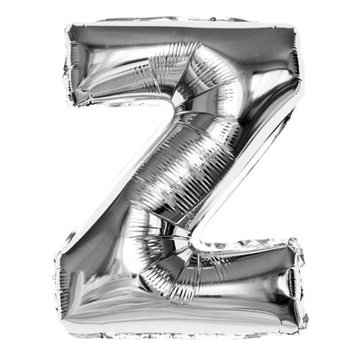 Party Decoration Alphabetic Letter Z Foil Balloon - Silver Colour - 32 Inches