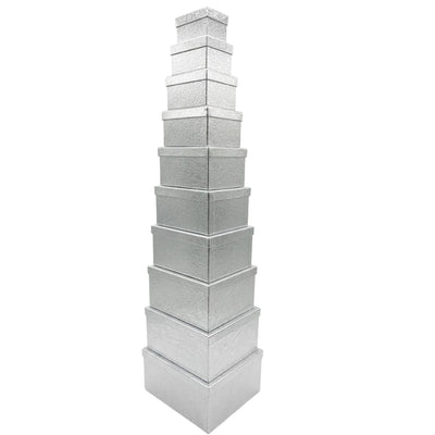 Gift Box Silver Colour - 10Pcs Set
