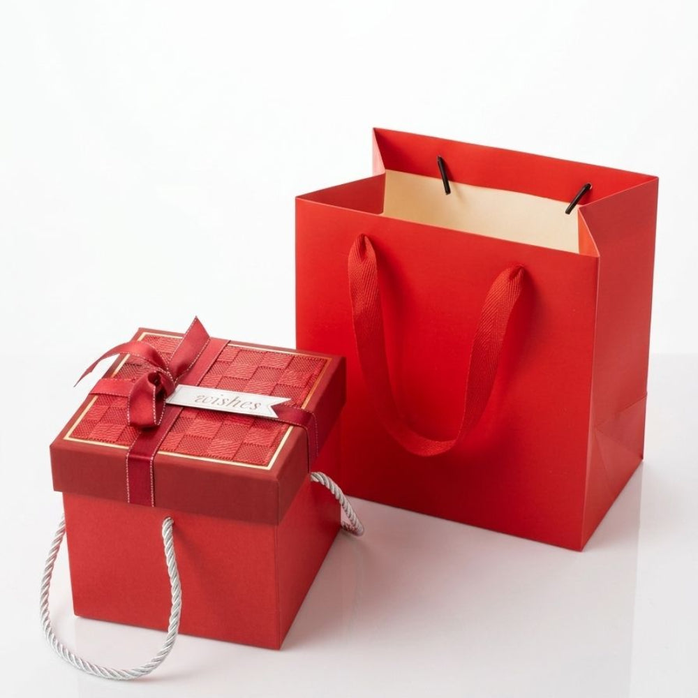 Gift Box With Gift Gloss Bag Combo Set - Red