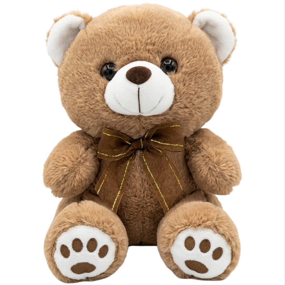 Teddy Bear Plush Doll With Bow - Brown Colour - 20 Cm