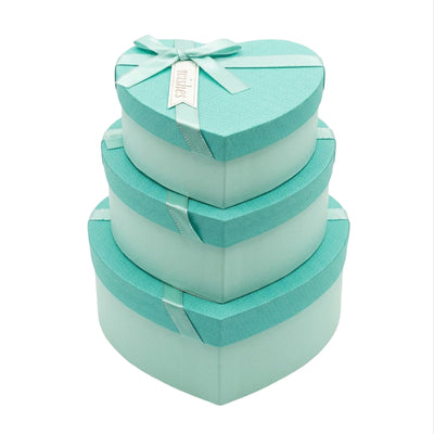 Heart Shape Gift Box - Aqua Green 3Pcs Set