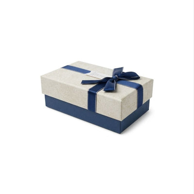 Small Gift Box Off White And Blue Colour - 15X9X6 Cm
