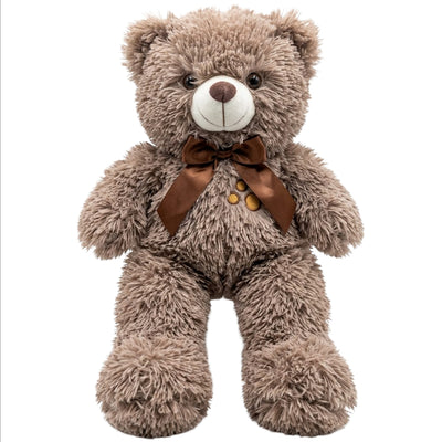 Teddy Bear Plush Doll With Bow - Light Brown Colour - 50 Cm