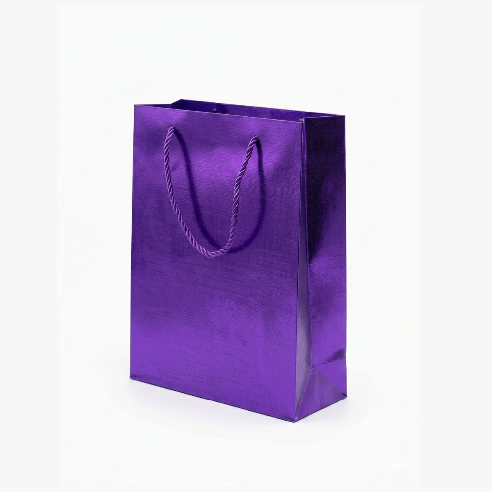 Gift Gloss Bag Metallic Violet Colour 30X25X9 Cm