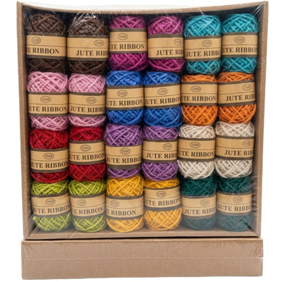 Colorful Craft Jute Thread - 10 m - Set of 24 Pcs