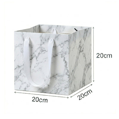 Marble Pattern Party Gift Bag - Cake Bag - 20X20X20 Cm