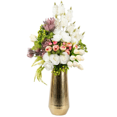 Decorative Metallic Artificial Flower Vase