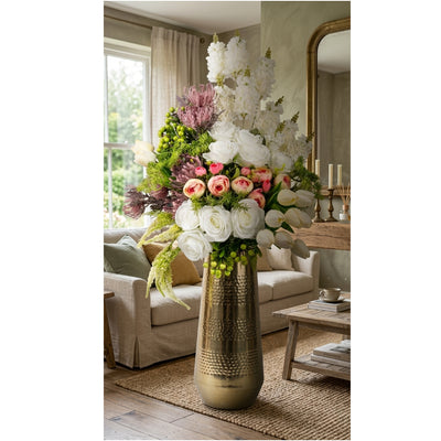 Decorative Metallic Artificial Flower Vase