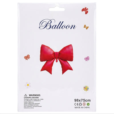 Bow-Knot Decoration Foil Balloon - Red ( Uninflated ) - 75X98 Cm