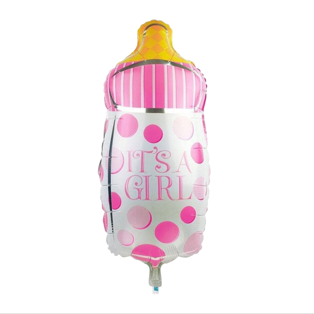It's A Girl Baby Bottle-Shaped Foil Balloon - 43x82cm