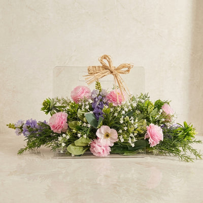 Elegant Artificial Flower Arrangement in Acrylic Bag