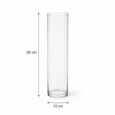 فازة أسطوانية - فازة زهور - 12X50 سم