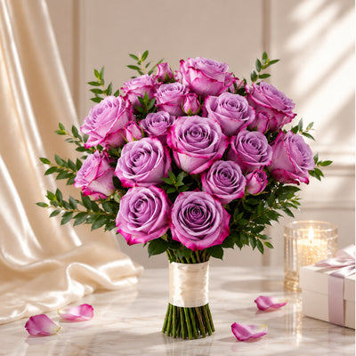 Purple Roses Bridal Bouquet