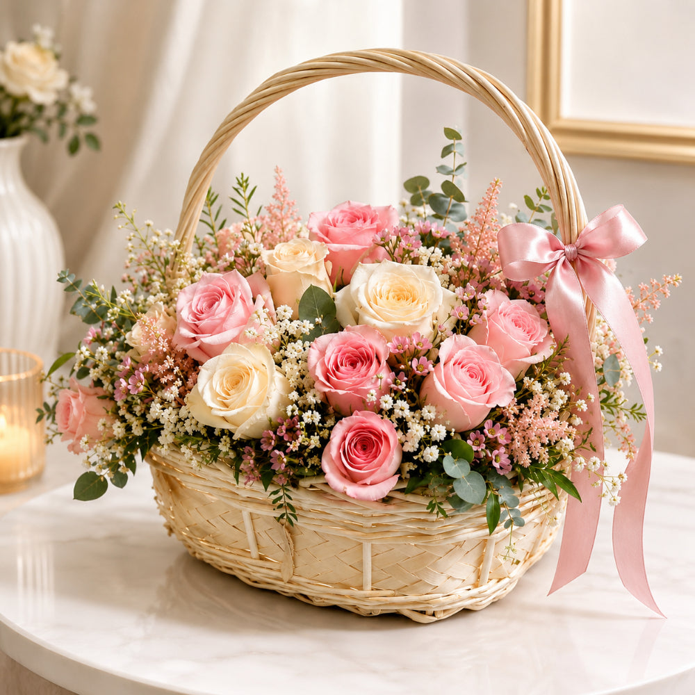 Elegant Flower Arrangement In Basket