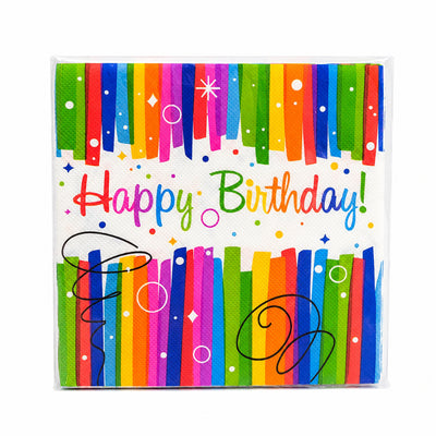 Happy Birthday Party Napkins - Disposable Printed Tissue Paper Napkins - 16.5X16.5 Cm