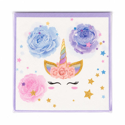 Unicorn Party Napkins - Disposable Printed Tissue Paper Napkins - 16.5X16.5 Cm