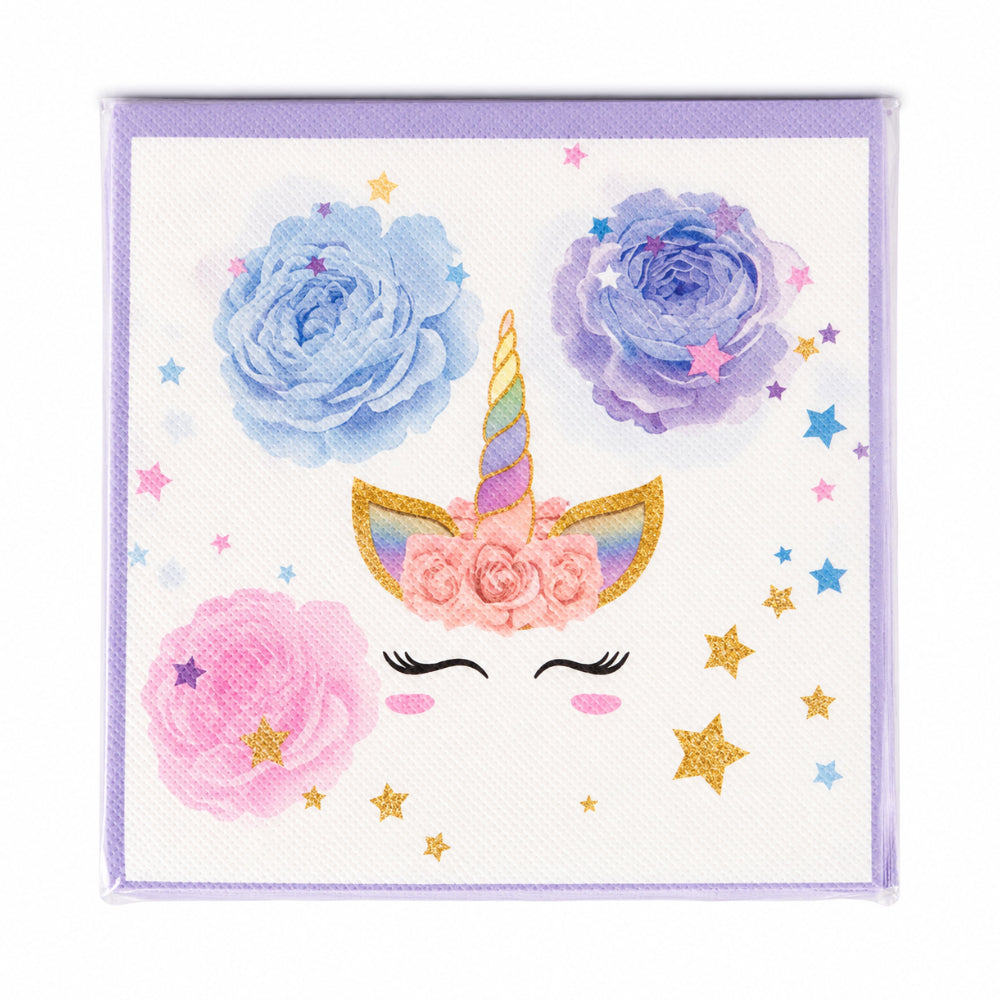 Unicorn Party Napkins - Disposable Printed Tissue Paper Napkins - 16.5X16.5 Cm
