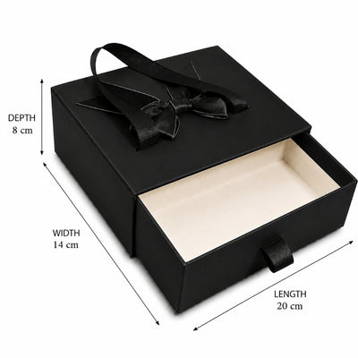 Gift Box Black Colour - Medium - 20X14X8 Cm