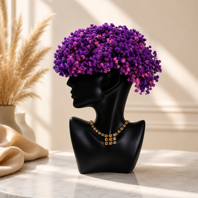 Purple Dried Baby's Breath Elegant Vase Floral Arrangement
