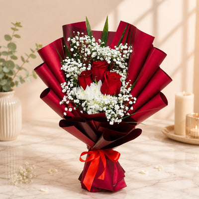 Crimson Elegance Rose Bouquet