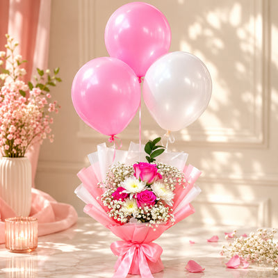 Pink Dream Balloon Floral Arrangement