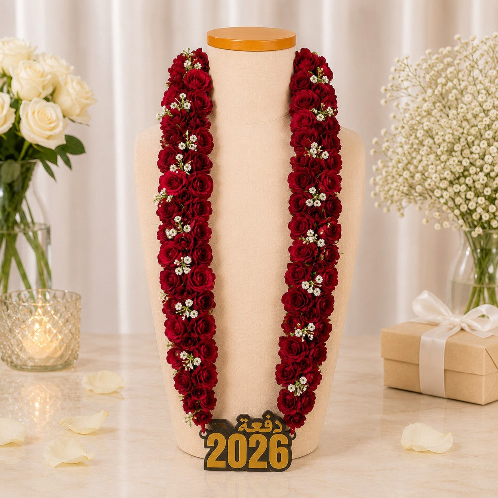 Premium Artificial Rose Graduation Necklace - Flower Collar
