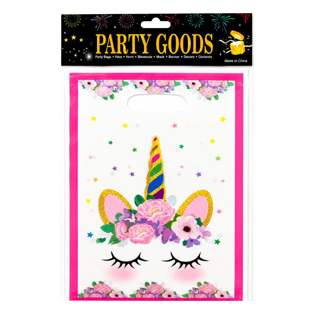 Floral Unicorn Princess Theme Party Loot Bag - 25X16 Cm - Pack Of 10 Pcs