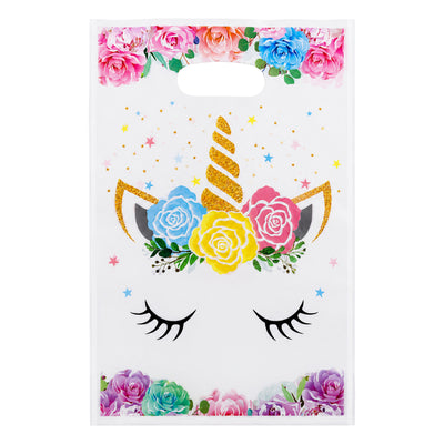 Golden Glitter Unicorn Theme Party Loot Bag - 25X16 Cm - Pack Of 10 Pcs