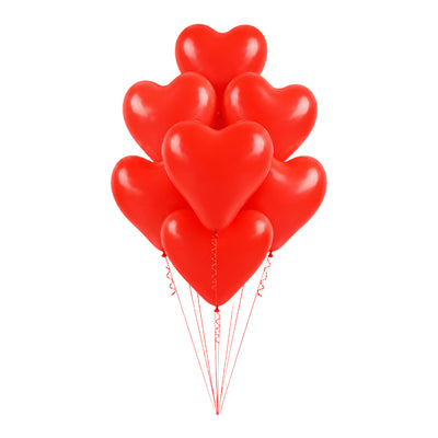 Latex Heart Shaped Helium Balloon - Red - 12 Inch