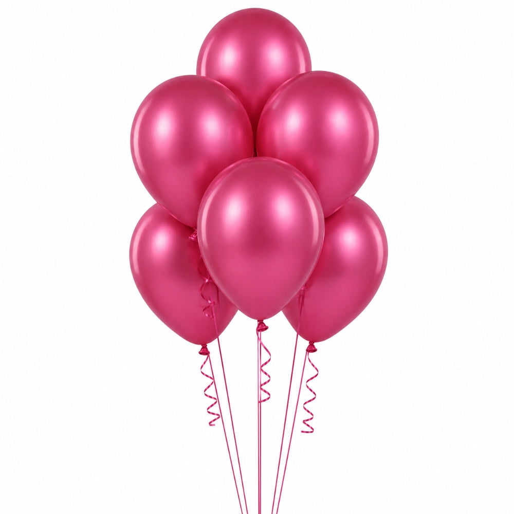 Latex Super Metallic Helium Balloon - Pink - 12 Inch