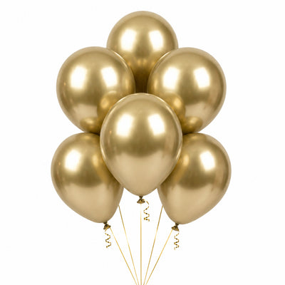 Latex Metallic Chrome Helium Balloon - Champagne - 12 Inch