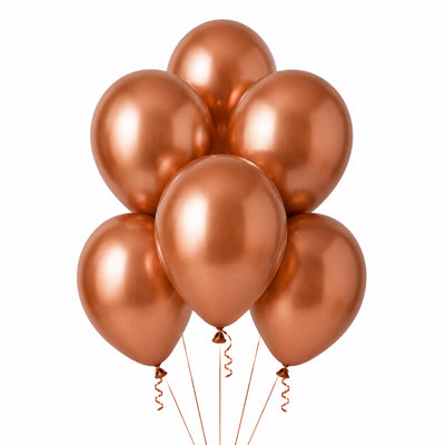 Latex Metallic Chrome Helium Balloon - Rose Gold - 12 Inch