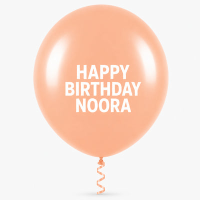 Sempertex Latex Personalised Helium Balloon - Peach Blush - 24 Inch