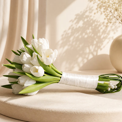 Elegant White Tulip Flower Bouquet