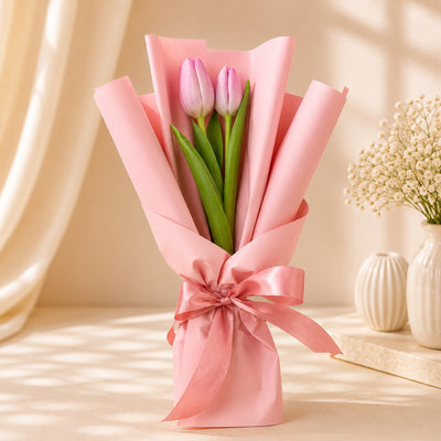 Premium Pink Tulip Flower Bouquet