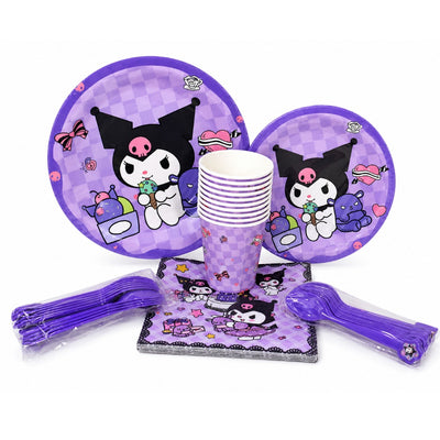 Kuromi Theme Disposable 10Pcs Party Set - Dining Set