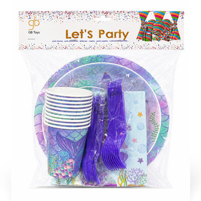 Mermaid Theme Disposable 10Pcs Party Set - Dining Set