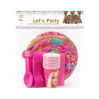Barbie Theme Disposable 10Pcs Party Set - Dining Set