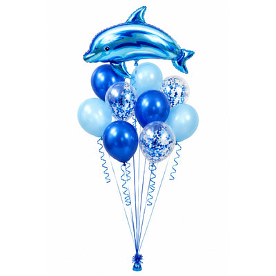 Blue Dolphin Theme Party Decoration Helium Balloon Combo Set