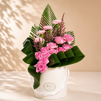 Premium Pink Rose Flower Box Arrangement