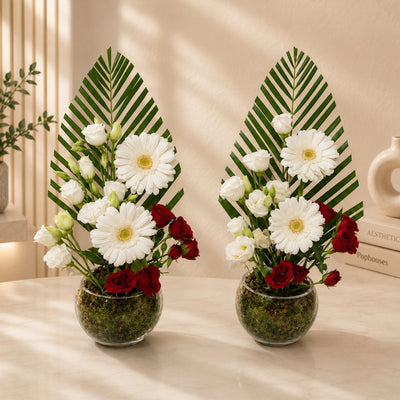 Elegant Flower Vase Arrangement Combo