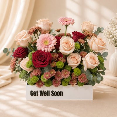 Elegant Get Well Soon Mixed Flower Arrangement